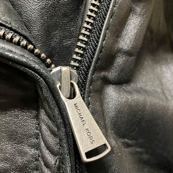 MICHAEL KORS GENUINE LEATHER MOTO JACKET SIZE XL - Picture 11 of 13